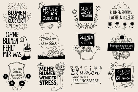 Blumen Machen Glücklich – SVG Quotes for Graphics and Crafts