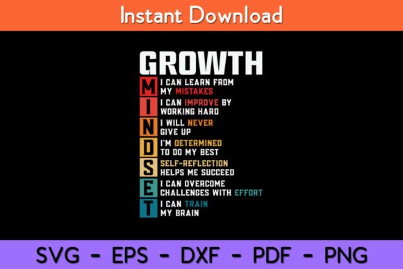 Growth Mindset Definition - Motivational Graphics for Crafts