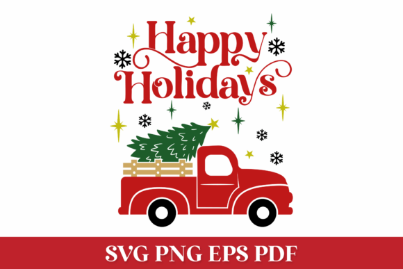 Happy Holidays Quote with Red Truck: A Crafts & Graphics Review
