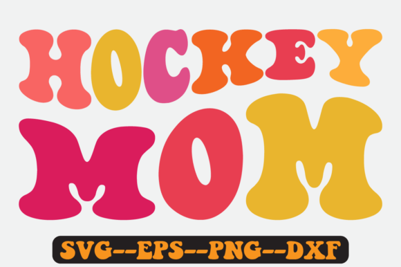 Hockey Mom Groovy Retro Svg Design for Graphics and Crafts