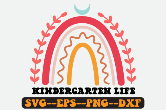 Kindergarten Life Groovy Retro Svg Graphics for Crafts