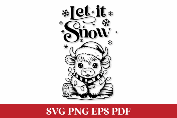 Let It Snow Quote with Highland Cow Graphics and Crafts Review
