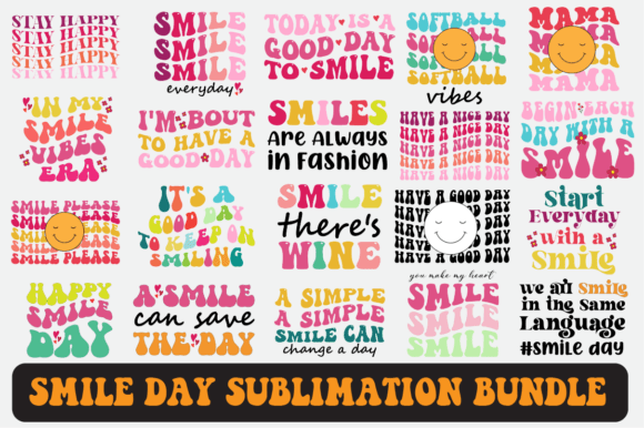 Smile Day Svg Sublimation Design Bundle for Graphics and Crafts