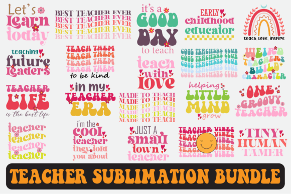 Teacher Svg Sublimation Design Bundle for Graphics and Crafts