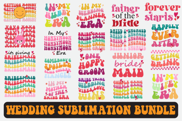 Wedding Svg Sublimation Design Bundle for Graphics and Crafts